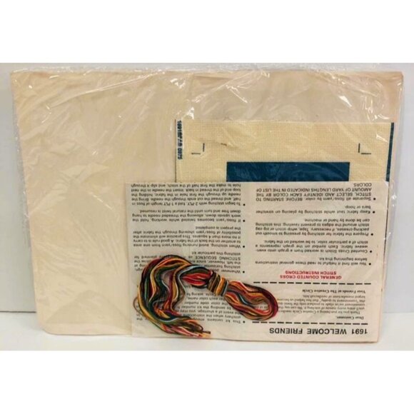 The Creative Circle 1691 Welcome Friends Cross-Stitch Kit 5"x5" - Picture 3 of 3